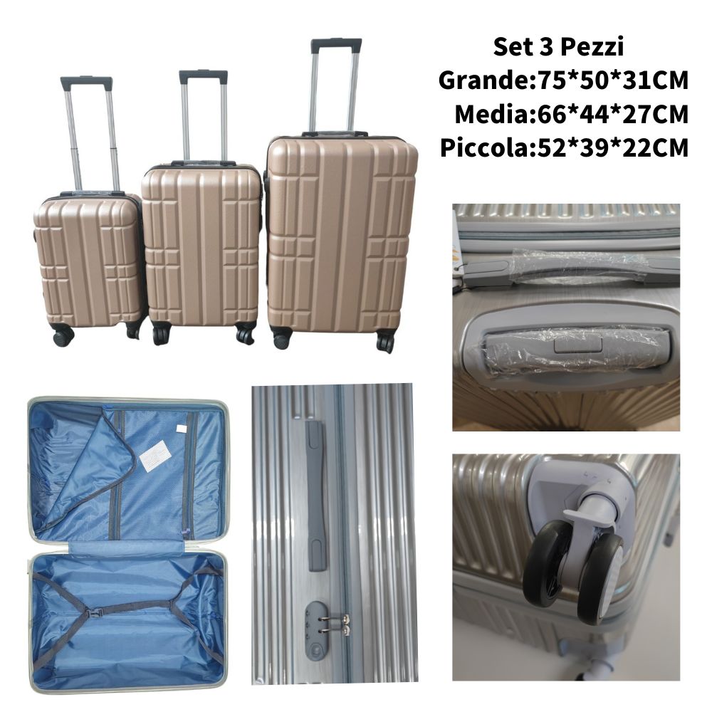 Set Trolley E Beauty Case In Abs Valigia Da Fino A Set